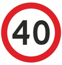 Značka B33 Rýchlostný limit 40 km/h fi 600