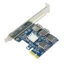 PCI-E 1x až 4x USB 3.0 riser adaptér pre bager