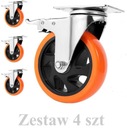 Sada 4ks PVC transportných koliesok 75mm s brzdou