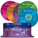 VERBATIM DVD+R 4,7GB 16x torta 25 kusov Farebné!!!