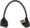 DisplayPort DP M/F HORNÝ uhlový adaptérový kábel 0,3M