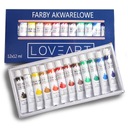 Akvarelové farby pre deti 12x12ml Loveart 12 farieb