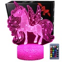 3D LED USB nočná lampa pre darček Unicorn