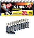 20x AAA LR03 1,5V ALKALICKÁ BATÉRIA TOSHIBA HIGH POWER MULTIPACK