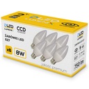 6x LED žiarovka E27 SMD 2835 750lm 8W SVIEČKA