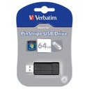 Pendrive VERBATIM Pinstripe 64 GB USB 2.0 čierny