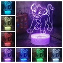 3D LED NOČNÁ LAMPA DARČEK LIEHO KRÁĽ SIMBA NA DIAĽKOVÉ OVLÁDANIE