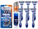 GILLETTE BLUE JEDNORÁZOVÉ holiace strojčeky 3x6 + GÉL NA HOLENIE 75ml + PRO BALZAM