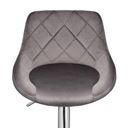 Prešívaná barová stolička HOKER sivej farby