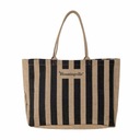 Bergamo Burlap Bag Béžová Black Stripes Bloomingville