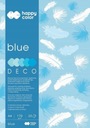 Dekoračné papiere na DEKORÁCIE DEKOROVÝ PAPIER Blok A4/20K Deco Blue 170g HAPPY