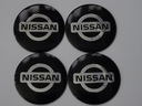 4x hliníkové nálepky pre stredové kryty NISSAN 56 mm