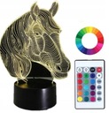 NOČNÁ LAMPA 3D LED USB ČELOVÁ LAMPA HORSE KOIK 16 FARIEB PREMIUM DIAĽK.