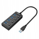 Orico W9PH4-U3-V1-BK-BP USB HUB 3.1 4x USB-A, aktívny, s vypínačmi