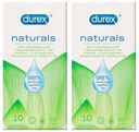 Durex NATURALS tenké a zvlhčené kondómy, prírodný gél, 20 ks.