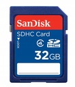 SANDISK 32GB SD KARTA SDHC 32 GB Class 4 STD HD GW