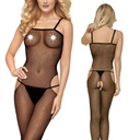 Bodystocking čierny sieťovaný otvorený rozkrok L/XL