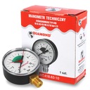 MANOMETER 1/4 0-10 Bar Voda RADIÁLNY DISK Tlakomer VERTIKÁLNE DNO