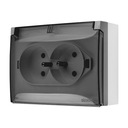 SIMON AquaClick Double Socket Grounded 16A