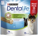 Purina DentaLife stredné čistiace hryzátko pochúťka 75 kusov, 5 balenie x 15 kusov