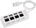 4-portový USB 2.0 hub s aktívnymi bielymi spínačmi