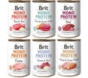 Brit Mono Protein MIX Smaków monoproteínové krmivo 6x400g