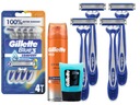 4x GILLETTE BLUE 3 JEDNORÁZOVÉ ŽIELKY PENA NA HOLENIE + GÉL PO HOLENÍ