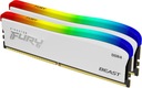 Kingston FURY Beast RGB White 16GB [2x8GB 3200MHz DDR4 CL16 DIMM]