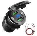 NABÍJAČKA NA MOTOCYKL 2x USB QC3.0 VOLTMETER 3A