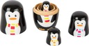 Drevená pyramída Matryoshka Penguin family