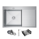 Inox Oceľový drez 78x49 L Sifón