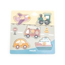 Drevené puzzle s rúčkami - transport Viga 44069 PolarB