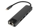 HUB USB-C sieťová karta, HDMI RJ45 LAN adaptér 5v1