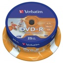 Disky Verbatim DVD-R 4,7 GB s možnosťou potlače na tlač