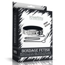 Lovetoy BONDAGE FETISH METALLIC PUP COLLAR strieborný obojok s vodítkom BDSM