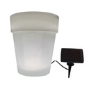 Záhradný kvetináč LED SOLAR lampa BIELY KVETINÁČ