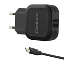 Qoltec 17W 5V 3,4A 2xUSB nástenná nabíjačka + kábel