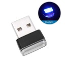 Modré mini USB LED osvetlenie interiéru auta Nálada N