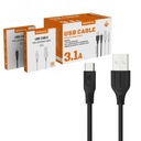 USB kábel typ C 3.1A 1.2m 3100mah BLACK powerlin