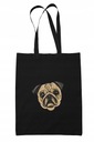 Ekologická ECO Cotton Shopper Bag Pug Mops Čierna