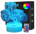 TRAKTOR 3D LED nočná lampa USB/BATTÉRIA + DIAĽK