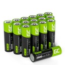 16x AA R6 BATÉRIE 2600mAh ZELENÉ ČLÁNKY BATERIE PRE SOLÁRNE LAMPY