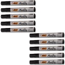 BIC Permanent Marker Pen Black Set x10