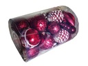 Decorated Baubles Mix BURGUNDY Tuba 28ks