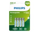 Philips Nabíjacie Ni-MH batérie 4x AAA 1000mAh HR6