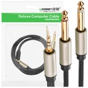 Uzelený kábel audio kábel mini jack 3,5 mm - 2 x jack 6,35 mm 2 m sivý (AV1