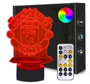 3D LED nočná lampa FC MANCHESTER UNITED USB kábel