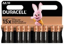 10x alkalická batéria AA / LR6 Duracell Duralock Basic C&B (blister)