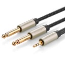 Uzelený kábel audio kábel mini jack 3,5 mm - 2 x jack 6,35 mm 1 m sivý