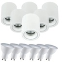 6x Stropné svietidlo Round White + 6x GU10 stud